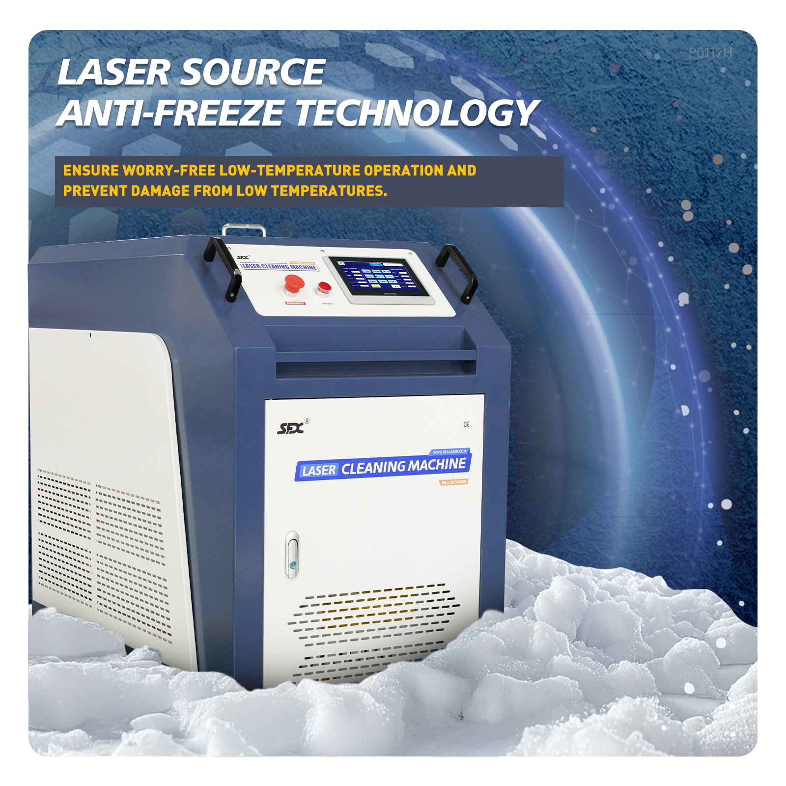 SFX BLC-3000B Laser Cleaning Machine 3000W High-Efficiency 400mm Scan Range Smart Interconnection & Anti-Freeze Technology Laser Rust Remover